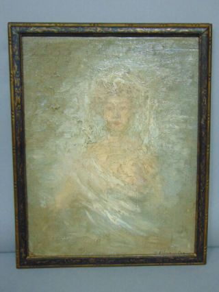 Vintage Antique Semi Nude Impressionist Painting By E.  R.  Heubauber ? Listed ?