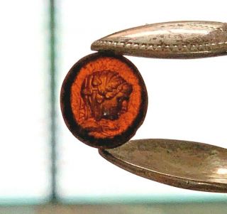 Small Antique Hardstone Intaglio Seal Of A Roman Ladies Head