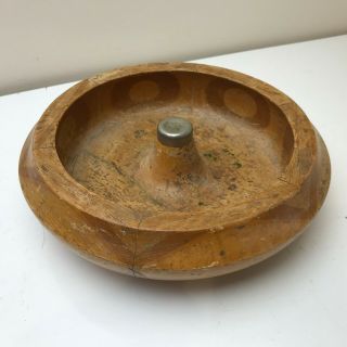 Vintage Hand Carved / Turned Wooden Bowl 7.  5 Inches Wide