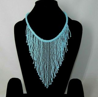 Vintage Style Boho Black Turquoise Beads Thread Necklaces Jewelry Bb131