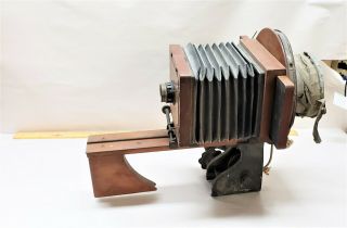 Antique Wood & Bellows Elwood Rogers Photo Enlarger Photography Glass Negative