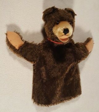 Vintage Steiff Teddy Baby Bear Hand Puppet - Mohair Plush Toy 1949 - 67