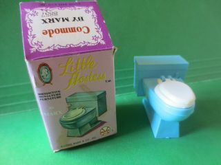 Vintage Little Hostess Marx Miniature Dollhouse Bathroom Toilet Commode 1:16