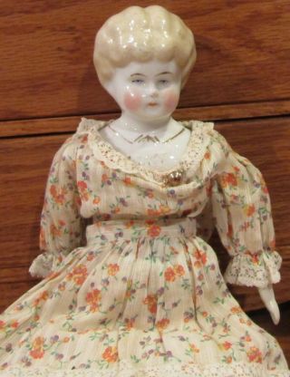 Antique 10 " German China Head Doll,  Great Roombox Size
