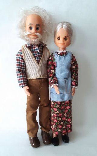Sunshine Family Grandparents 9 " Dolls,  Vintage 1975,  Mattel,