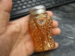 Antique Imperial Carnival Glass Octagon Marigold Single Salt Or Pepper Shaker