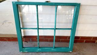 Architectural Salvage Antique Window Pane Frame Rustic Distressed Teal Turquoise