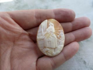 Fine Antique High Relief Carved Unmounted Cameo Shell Brooch 2