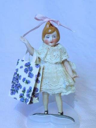 All Bisque Flapper Lady Antique All Bisque German Doll Mignonette Doll Germany