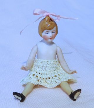 ALL BISQUE FLAPPER LADY ANTIQUE ALL BISQUE GERMAN DOLL MIGNONETTE DOLL GERMANY 2