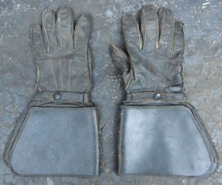 Antique B.  Tan & Mfg Co Berlin Wi Vintage Motorcycle Gauntlet Leather Work Gloves