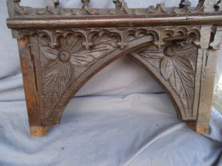 Two Rare 17th Century And Later Carved Oak Gothic Brackets