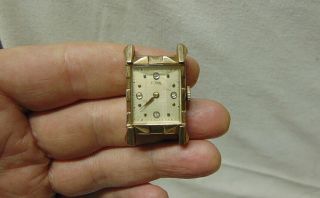 Vintage 1935 Men ' s Elgin Fancy 10K Gold RGP Case & Lugs Wrist Watch For Repair 2