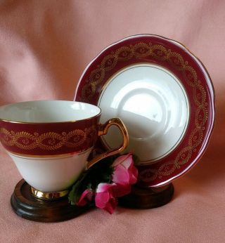Vintage Royal Winchester Pink Flowers Bone China Tea Cup & Saucer England