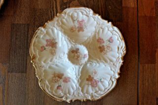Antique Limoges Oyster Plate Hand Painted Circa 1891
