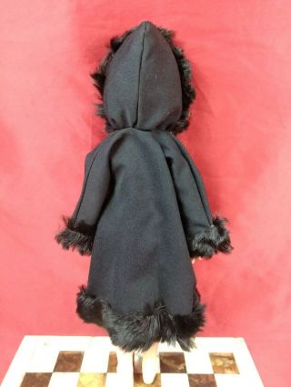 Vintage Ideal Crissy Grow Hair Doll Black Fur Lined Hooded Coat - NEAR 4