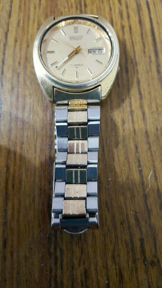 Vintage Seiko Automatic Day Date Mens Wrist Watch Old Antique B247