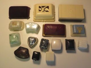 16 Vintage Antique Art Deco Celluloid Leather Jewelry Display Box Boxes