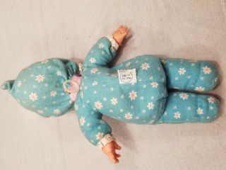 Vintage 1970 Mattel Baby Beans Talking Doll Pull String Blue Clothes. 2