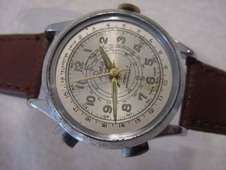 Vintage Large Antique Wwii World War Ii Military Basis Chronograph Mens Watch