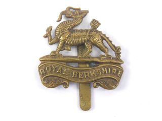 Antique Brass British Military Army Cap Badge Royal Berkshire Regiment