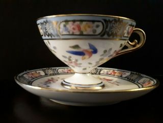 Antique Nippon Tea Cup & Saucer Handpainted