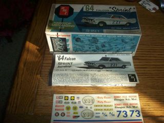 Old Amt 1964 Falcon Sprint Ht - Box/instructions/decal Only - Orig Issue 5124