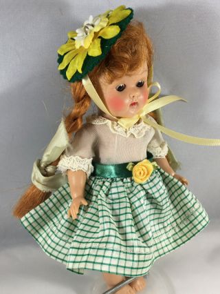 Vintage Green Check Dress Fits Ginny W - Sunflower Hat & Bloomers (no Doll)