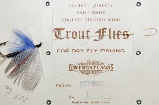 Antique G.  W.  Frost & Sons Fly Fishing Trout Fly On Card 2