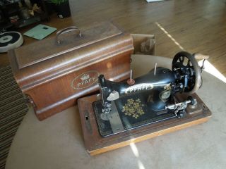 Antique 1900 Model 11k High Arm Pfaff Sewing Machine Hand Operational No.  1423384