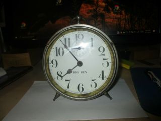 Westclox Big Ben Peg Leg Alarm Clock Running Antique Collectible