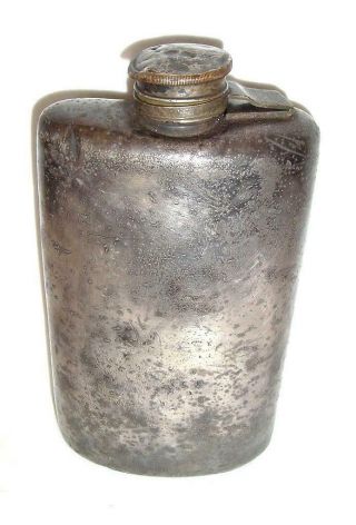 Antique 1800s Meriden B Company Oversized 9 " Tall Silver Flask