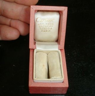 Old Antique Pink Red Mini Cartier Jewelry Ring Box Case Ny Caracas London Paris