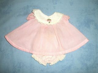 Cute Vtg 13 1/2 " Tiny Tears Or Dy Dee Pink & White Eyelet Dress/pants