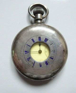 Late 19th Century Antique Silver Half Hunter Longines Pocket Watch Rec76abs