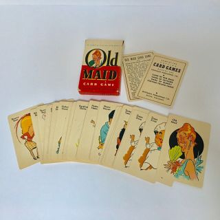 Antique Vintage Complete 1930s Old Maid Card Game Box 2