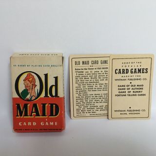 Antique Vintage Complete 1930s Old Maid Card Game Box 3