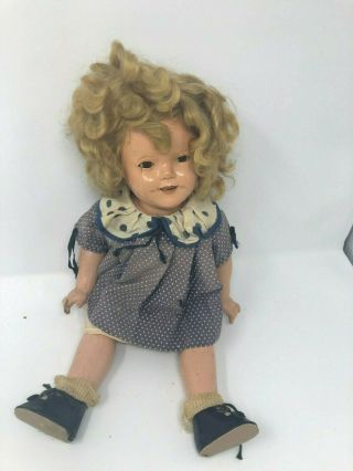 Vintage Composition Ideal Shirley Temple Doll 18 " 1930 Attic Find Needs Tlc