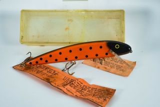 Vintage Early Version Grandma Musky Antique Fishing Lure With Papers Et70