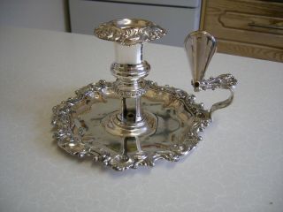 Vintage Silver Plated Chamber Candlestick & Snuffer (2148)
