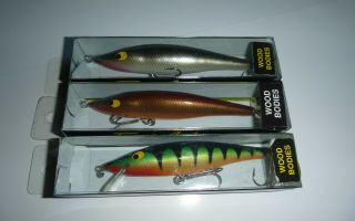 Vintage Fred Arbogast Snooker Wooden Fishing Lures Group Of 3 In Boxes