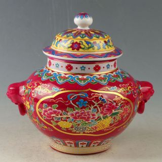 Exquisite Porcelain Hand - Painted Flower Pot W Qianlong Mark Cc1364