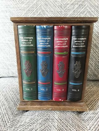 Vintage Mid Century Wood Cabinet William Shakespeare Book Un International Club