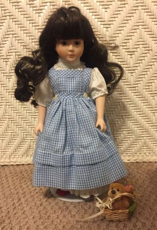 Dorothy Toto Wizard Of Oz Porcelain Doll Presents Tomy Vintage