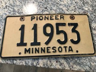 Minnesota Pioneer License Plate Antique Automobile