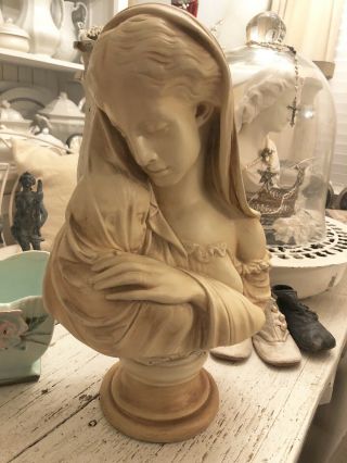 Vintage Marwal Virgin Mary and Baby Jesus Bust Statue Sculpture 2