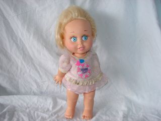 Vintage Vinyl Doll 13 Inch Baby Face 1990 Lgti 7 Blonde Hair Big Blue Eyes