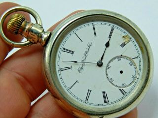 Vintage Antique Elgin 16 Size Grade 103 Pocket Watch In Swing Out Case @ 1888