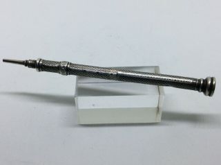 19th Century Solid Silver Sampson Mordan Co Engine Turned Extending Pencil