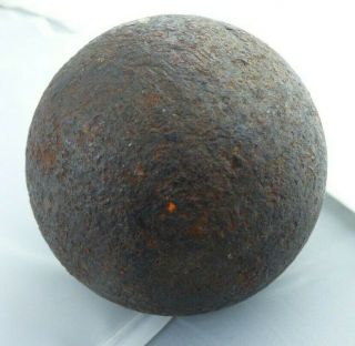 Antique Cast Iron Cannon Ball - 1.  2kg - 7cm Diameter
